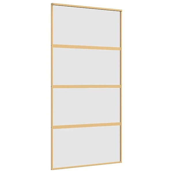 vidaXL Schiebetür Golden 102,5x205 cm Matt ESG-Glas und Aluminium 155183 günstig online kaufen