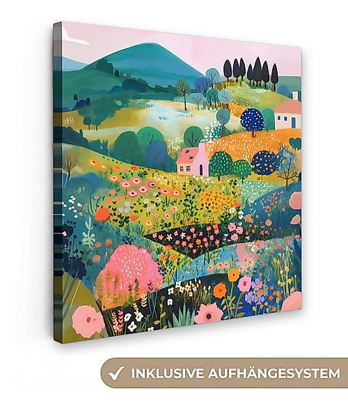 OneMillionCanvasses® Leinwandbild Hügellandschaft - Fantasievoll - Farbkont günstig online kaufen