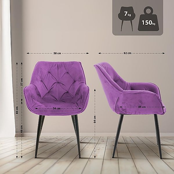 CLP Esszimmerstuhl Tanna Samt (2er Set), günstig online kaufen