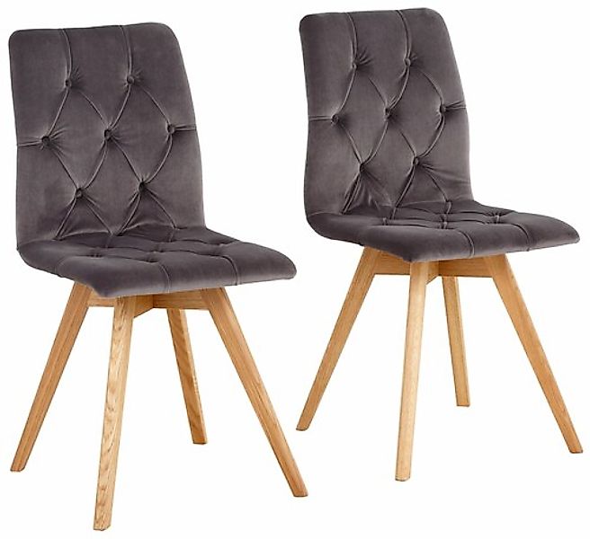 andas 4-Fußstuhl »Rania«, (Set), 2 St., Samtoptik, Im 2er/4er/6er-Set günstig online kaufen
