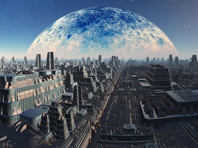 Papermoon Fototapete »PLANETEN-FUTURISTISCH WELTRAUM MOON GALAXIE UNIVERSUM günstig online kaufen