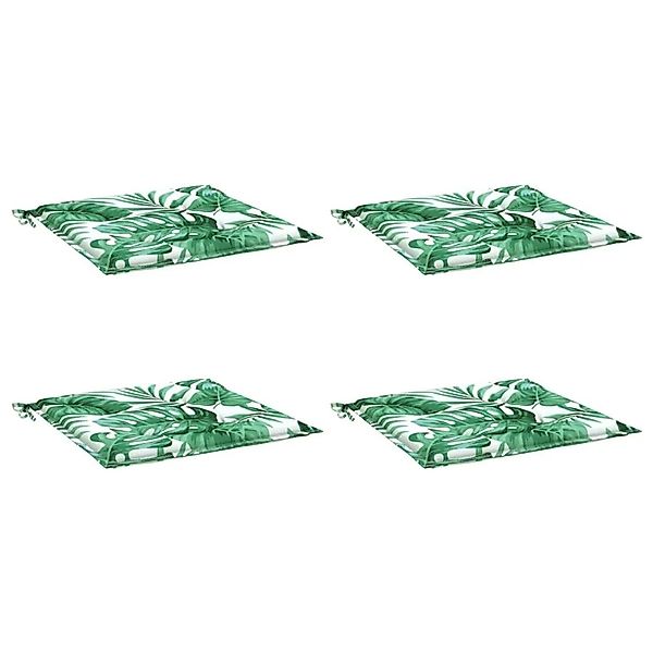 vidaXL Stuhlkissen 4 Stk Blattmuster 40x40x4 cm Stoff 361003 günstig online kaufen