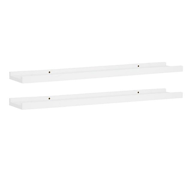 vidaXL Wandregal 80 x 9 x 3 cm Bilderleisten 2 Stk Weiß 80x9x3 cm MDF günstig online kaufen