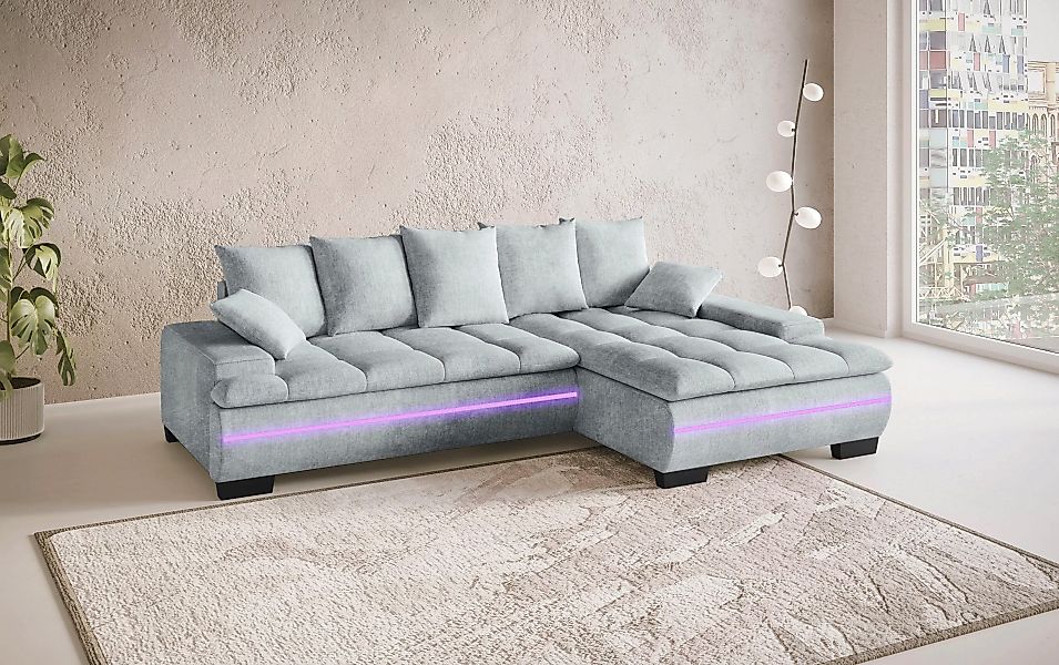 Mr. Couch Ecksofa "Haiti II, L-Form", RGB-LED Beleuchtung, wahlweise mit Ka günstig online kaufen