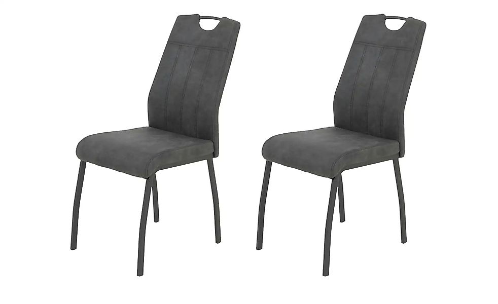 Polsterschwingstuhl 2er-Set  Elion ¦ grau ¦ Maße (cm): B: 64 H: 96 Stühle > günstig online kaufen