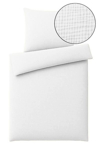 One Home Bettwäsche Musselin, Musselin, 2 teilig, Unifarben, weiche Baumwol günstig online kaufen