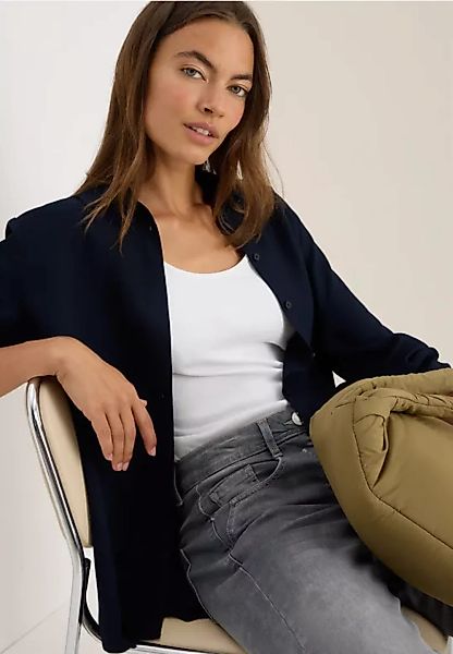 Hemdbluse in Unifarbe günstig online kaufen