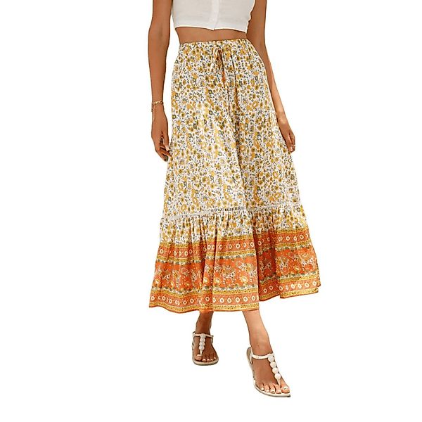 YRIIOMO Maxirock Damenrock im Bohemian Stil günstig online kaufen