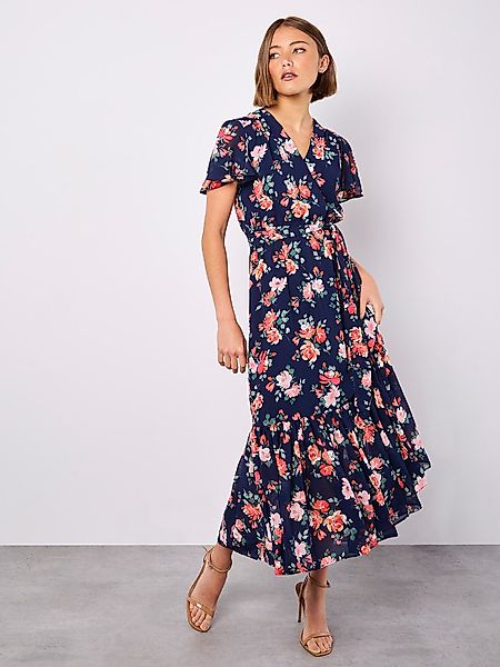 Apricot Druckkleid Midikleid in Wickeloptik, (2-tlg., günstig online kaufen