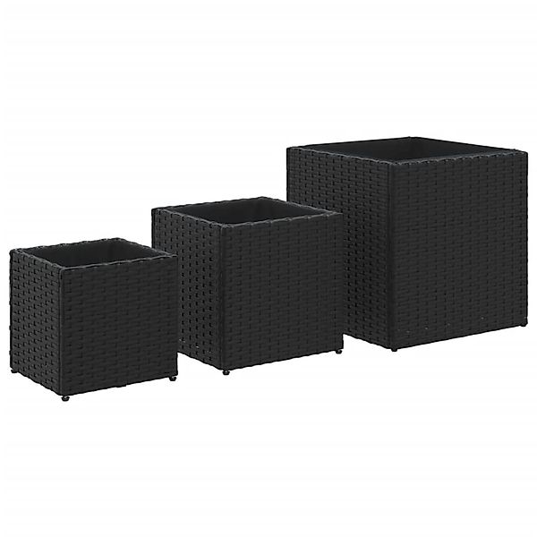 vidaXL Blumentopf Pflanzkübel 3 Stk. Schwarz günstig online kaufen