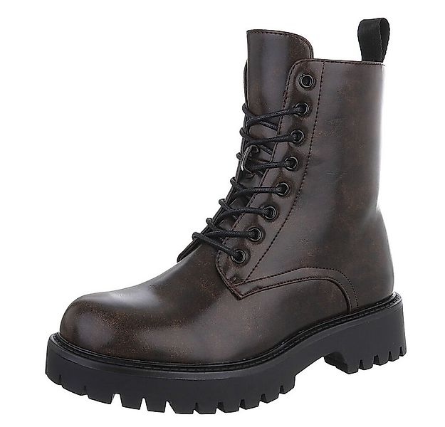 Ital-Design Robuste Damen Stiefeletten mit komfortabler Sohle Schnürstiefel günstig online kaufen