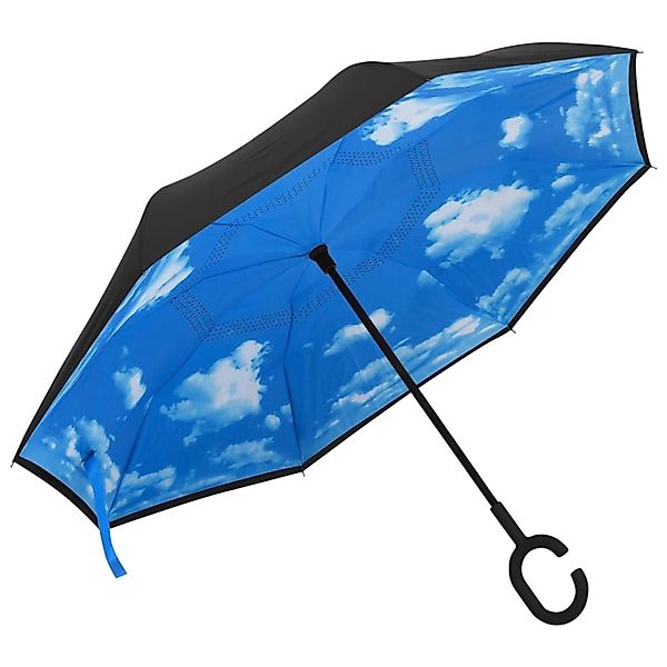 vidaXL Regenschirm C-Griff Schwarz 108 cm 149142 günstig online kaufen
