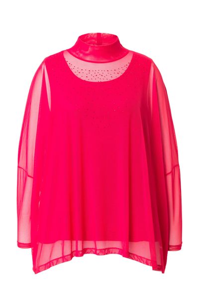 MIAMODA Druckbluse Bluse oversized Mesh Glitzersteinchen günstig online kaufen