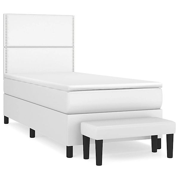 vidaXL Boxspringbett mit Matratze Weiß 90x200 cm Kunstleder1466371 günstig online kaufen