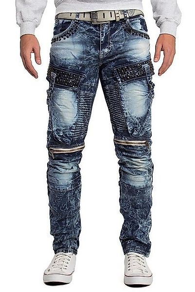 Cipo & Baxx Regular-fit-Jeans Cargo Hose BA-CD494 W30/L32 (1-tlg) mit Stras günstig online kaufen