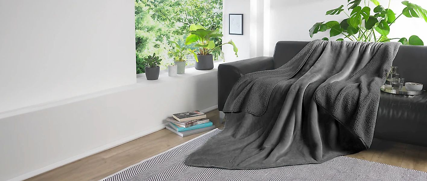 KiNZLER Wohndecke "Demi Flausch" Uni Farben, mit Wendefunktion, Kuscheldeck günstig online kaufen