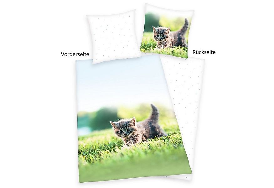 Herding Kinderbettwäsche Herding Flanell Bettwäsche Set Katzen Bettwäsche 2 günstig online kaufen