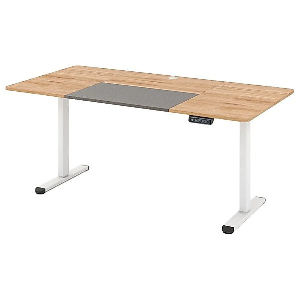 Costway Höhenverstellbarer Schreibtisch 140 x 70 cm Elektrisch Natur günstig online kaufen