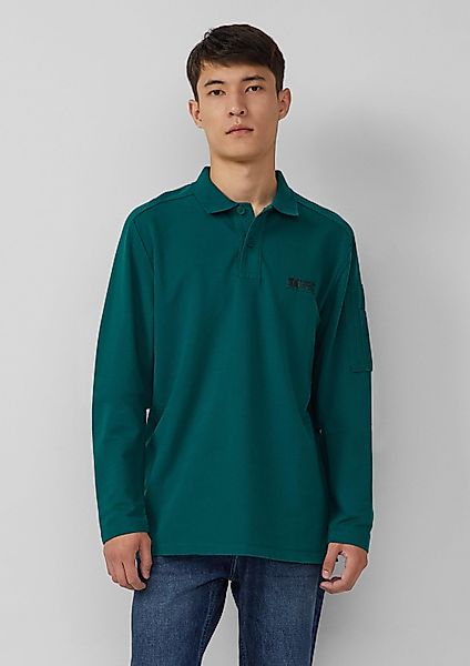 s.Oliver Langarmshirt Polo-Shirt Poloshirt im Fabricmix günstig online kaufen
