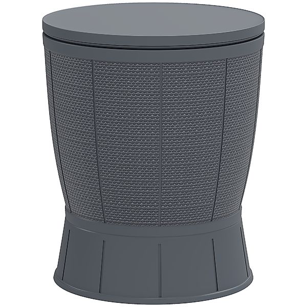 Outsunny 3-in-1 Beistelltisch Gartentisch 45 x 43 cm Rund Kühlbox wetterfes günstig online kaufen