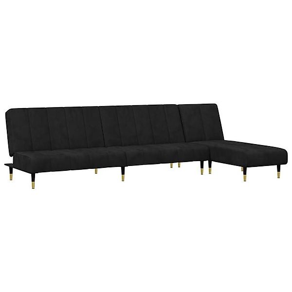 vidaXL Sofa 2-tlg. Sofagarnitur Schwarz Samt günstig online kaufen