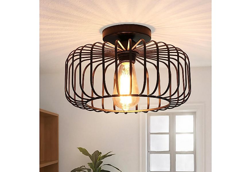 Sunicol Deckenleuchte LED Deckenlampe aus Metall mit Glühbirne, E27-Fassung günstig online kaufen