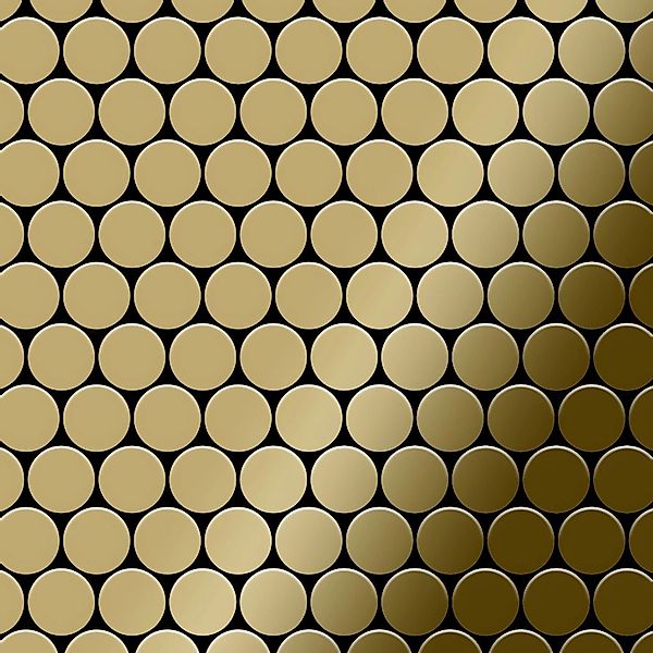 ALLOY Mosaik Fliese Massiv Metall Titan Hochglänzend Gold 1,6mm Stark Dolla günstig online kaufen