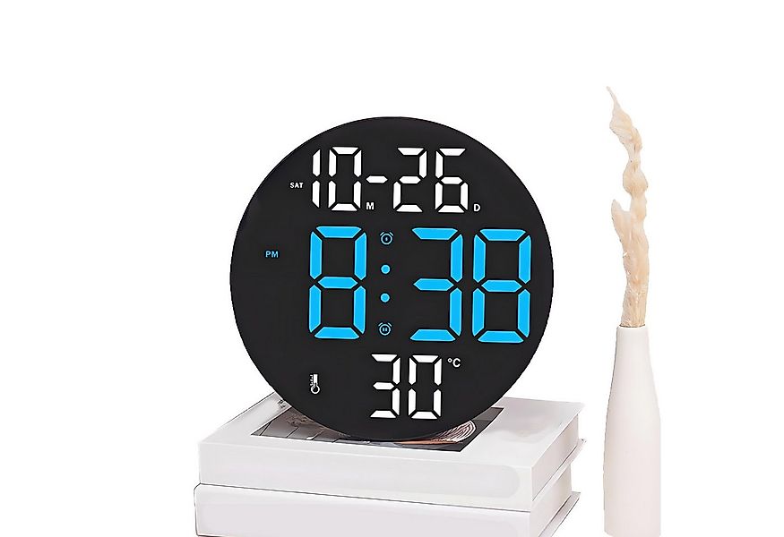 OKWISH Wanduhr 23CM LED Digitale Wandwecker Küchenuhr Tischuhr (mit Fernbed günstig online kaufen