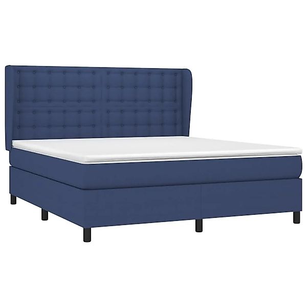 vidaXL Boxspringbett mit Matratze Blau 180x200 cm Stoff 3128307 günstig online kaufen