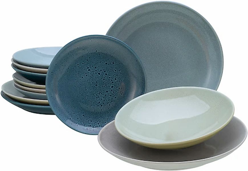 CreaTable Teller-Set »Geschirr-Set Reactive« Service, jedes Stück ein Unika günstig online kaufen