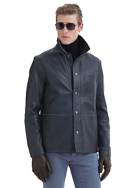 RAMSEY Winterjacke Marineblauer Wildledermantel günstig online kaufen