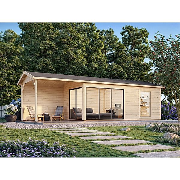 Palmako Gartenhaus Amanda Slide 873 x 300 cm Hellbraun FSC® günstig online kaufen