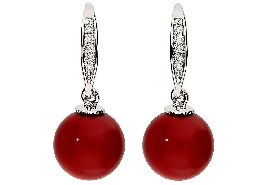 LÖB Paar Ohrhänger Ohrringe Hängend Zirkonia Steine Tropfen Perlen Anhänger günstig online kaufen