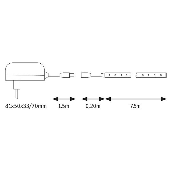 Paulmann "SimpLED LED Strip Tageslichtweiß Komplettset 7,5m 20W 2325lm 60 L günstig online kaufen