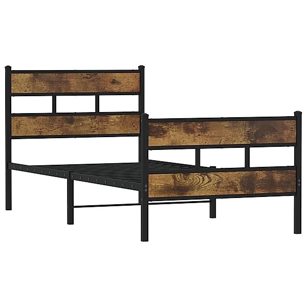 vidaXL Bett Metallbett ohne Matratze Räuchereiche günstig online kaufen