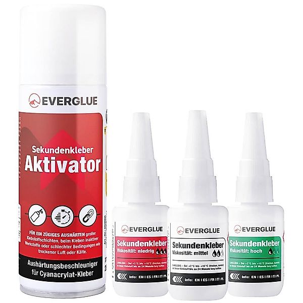 Everglue Sekundenkleber 3x20g Sekundenkleber mit Aktivator günstig online kaufen