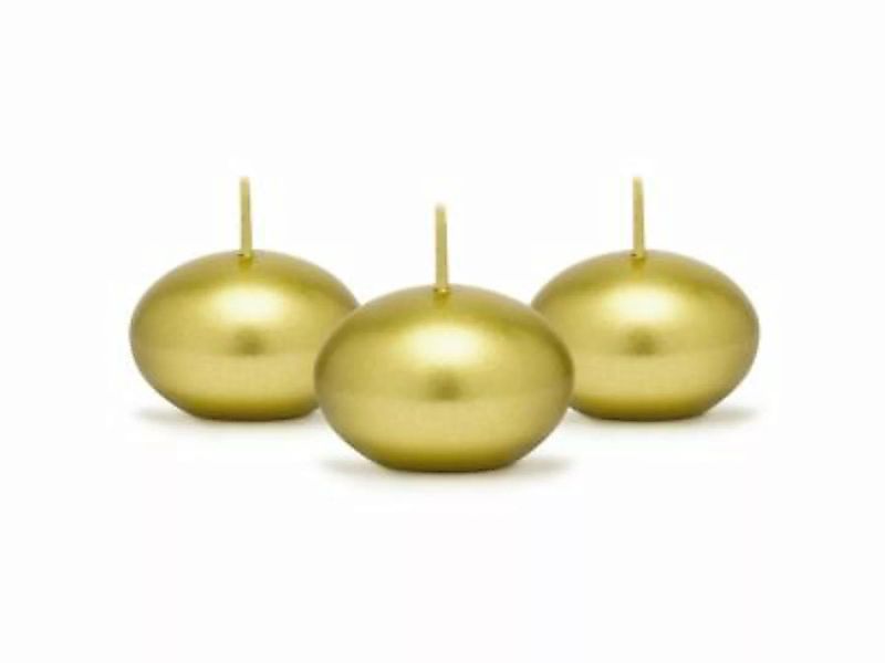 Partydeco Schwimmkerzen metallic und matt, 4cm, 50er Pack gold günstig online kaufen