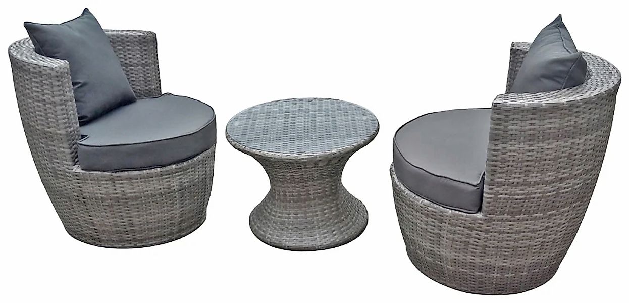 Garden Pleasure Balkonset Set, 1x Tisch, 2x Sessel, 3 Stk. tlg. inkl. Aufla günstig online kaufen