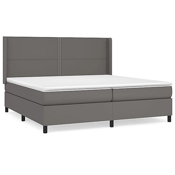 vidaXL Boxspringbett mit Matratze Grau 200x200 cm Kunstleder1469537 günstig online kaufen