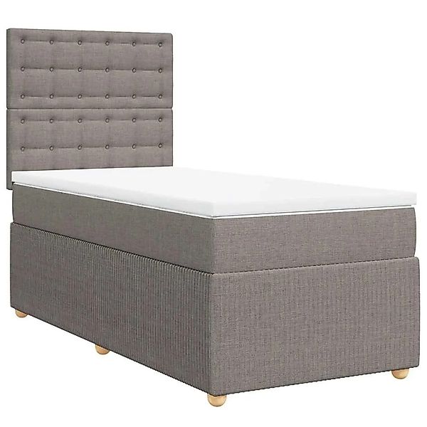 vidaXL Boxspringbett mit Matratze Taupe 100x200 cm Stoff 3294285 günstig online kaufen