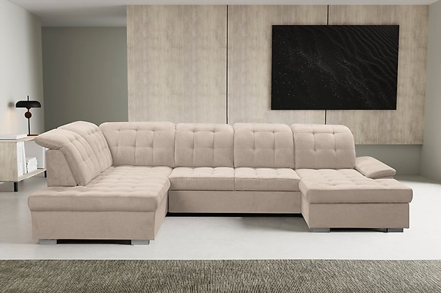 WERK2 Wohnlandschaft »Kordula-New Multifunktion Couch, Breite 332cm, U-Form günstig online kaufen