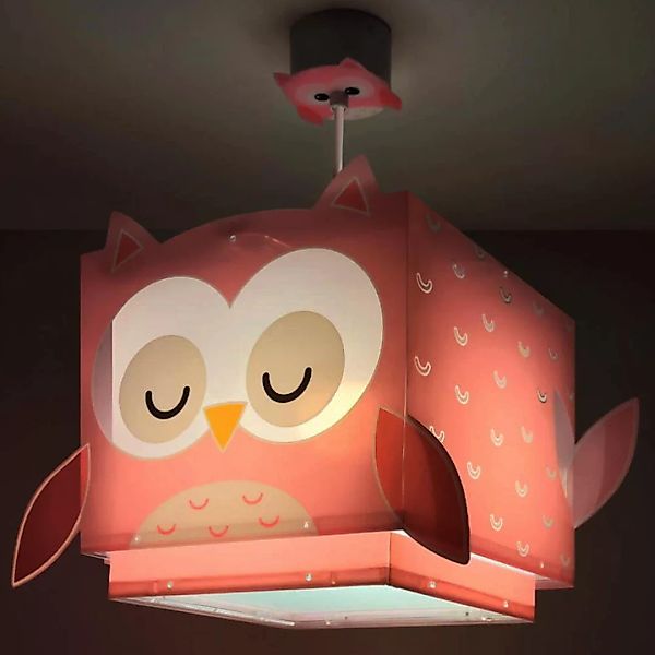 Dalber Hängeleuchte Little Owl, rosa, E27 günstig online kaufen