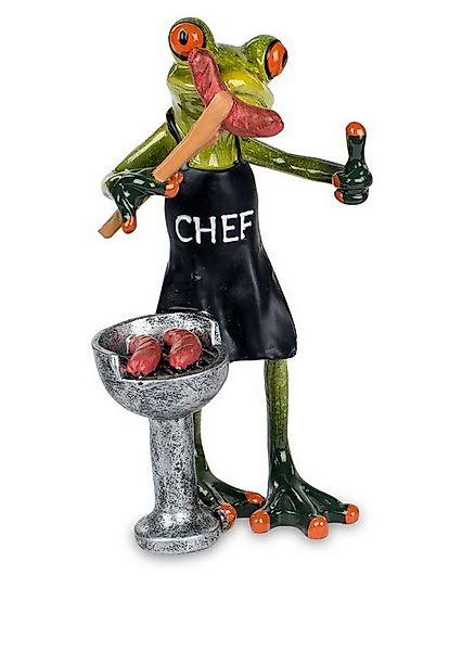 formano Dekofigur Frosch mit Grill Wurst 17cm Froschfigur Kunststein glänze günstig online kaufen