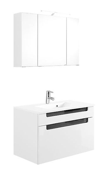 Waschtisch-Set 60 2-tlg Siena inkl LED Beleuchtung von Held Möbel Weiss Hgl günstig online kaufen