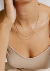 Hey Happiness Edelstahlkette Layer Collier Kugeln, günstig online kaufen