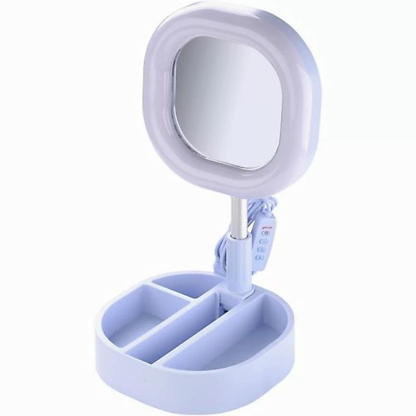 Cellularline Selfi Ring Mirror - Selfi Ring LED mit Spiegel - blau Ringblit günstig online kaufen