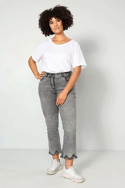 Angel of Style Regular-fit-Jeans 3/4-Jeans Flared Fit Fransensaum 5-Pocket günstig online kaufen