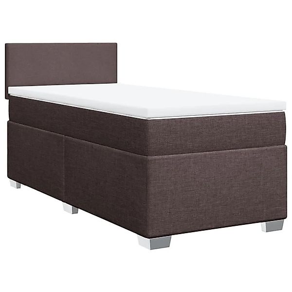 vidaXL Boxspringbett mit Matratze Dunkelbraun 90x190 cm Stoff 3288039 günstig online kaufen