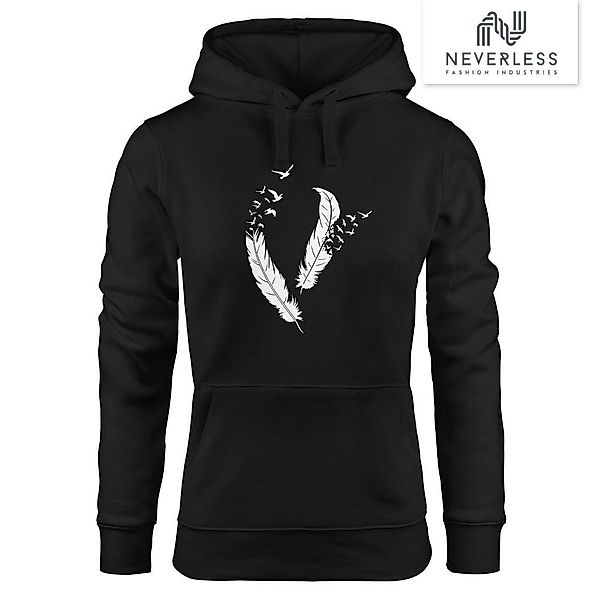 Neverless Hoodie Hoodie Damen Feder Vögel günstig online kaufen