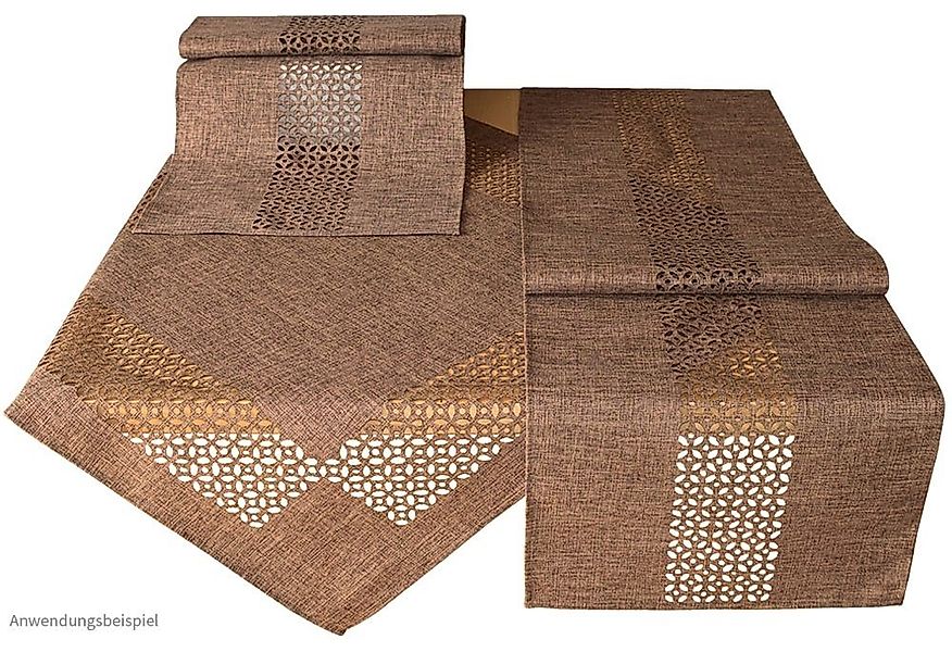 matches21 HOME & HOBBY Tischdecke Tischläufer Durchbrochene Ornamente dunke günstig online kaufen
